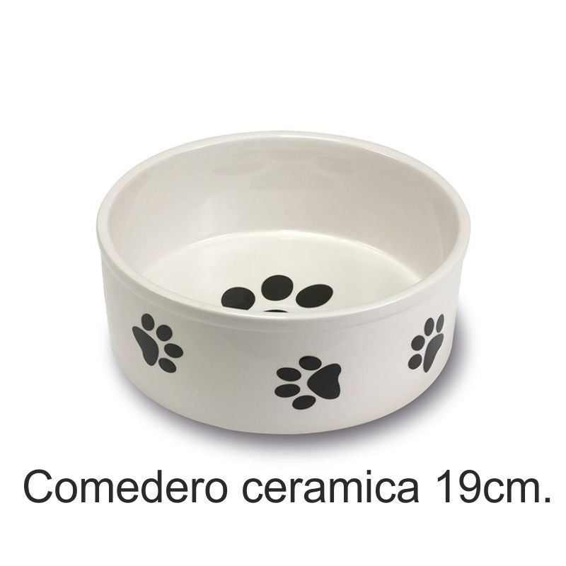 COMEDERO CERÁMICA HUELLAS 19 cm