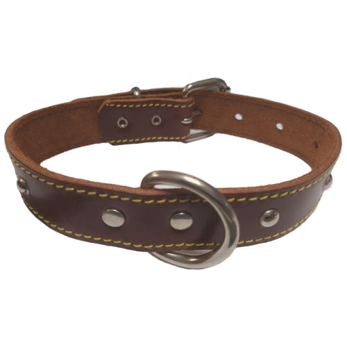 COLLAR CUERO WOKA 3 cm tachuelas 50 cm