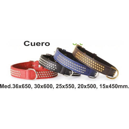 COLLAR CUERO CON ESFERAS 35X650MM.NEGRO DA084E