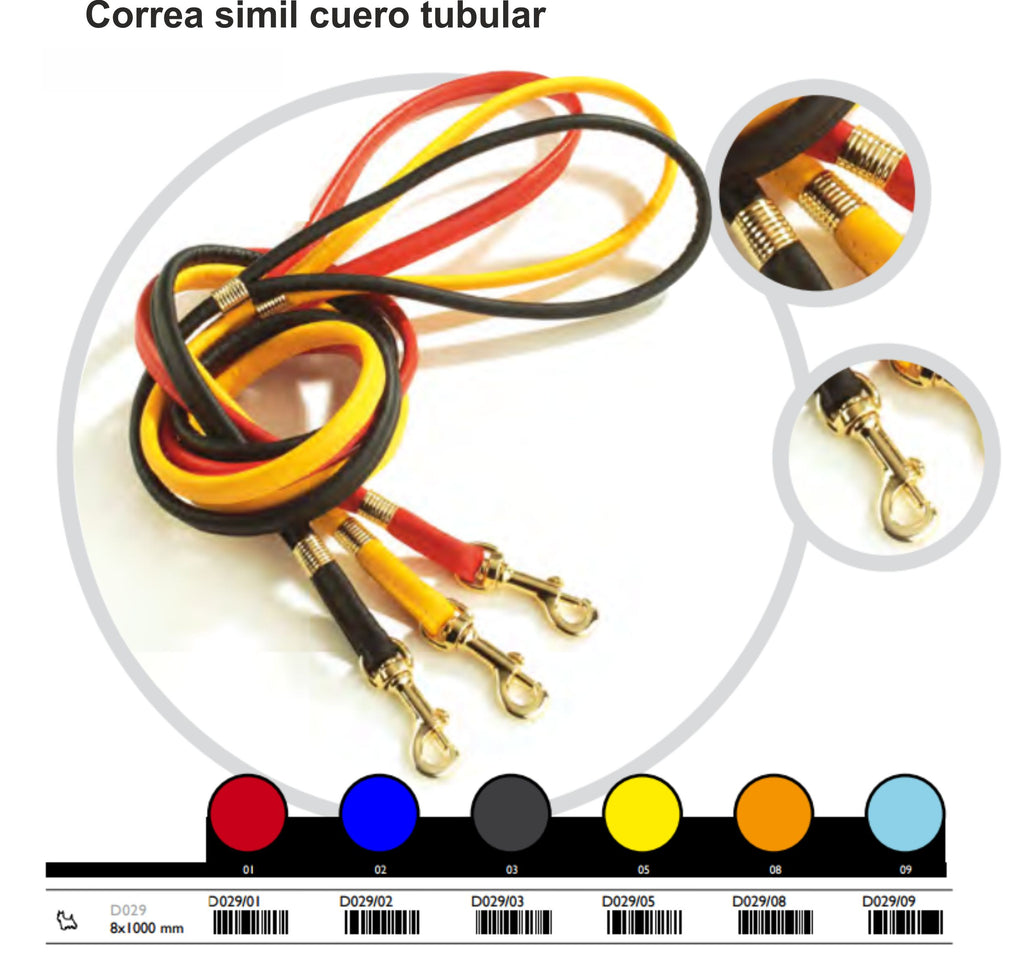 CORREA SIMIL CUERO TUBULAR 8 x 1000 mm