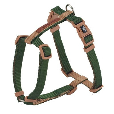 ARNÉS X-TRM DOBLE PREMIUM Verde y beige 35-46 cm x 1,5 cm