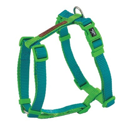 ARNÉS X-TRM DOBLE PREMIUM Turquesa y verde 35-46 cm x 1,5 cm