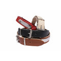 COLLAR CUERO CON PLACA 35MM 65CM.ROJO