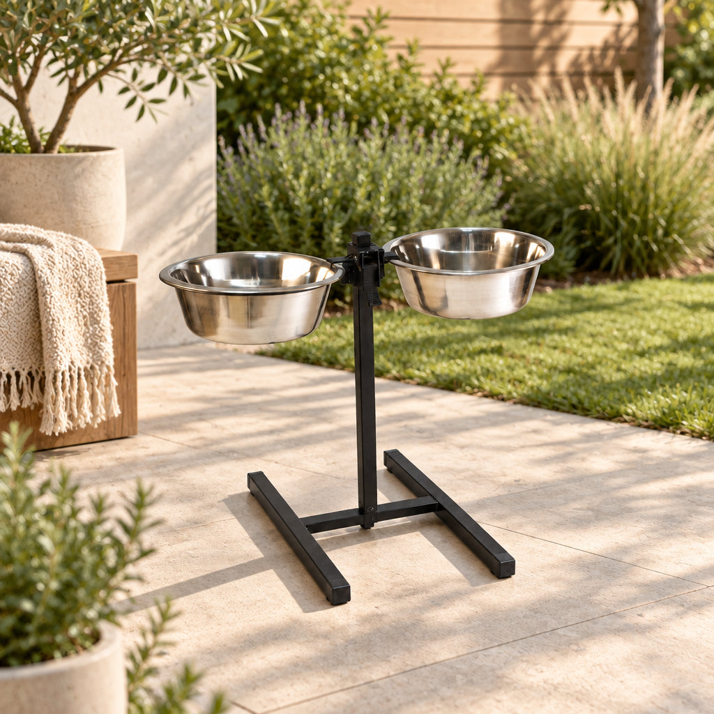 SOPORTE INOX. 2 comederos